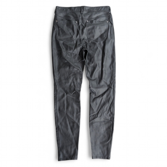 Free People Vegan Leather High Waisted Seamed Skinny Pant Black Women's Sz 29 - Picture 6 of 13